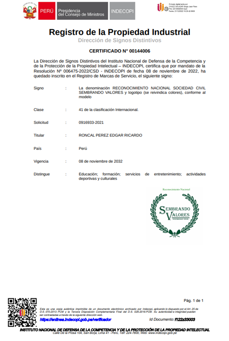 Registro INDECOPI
